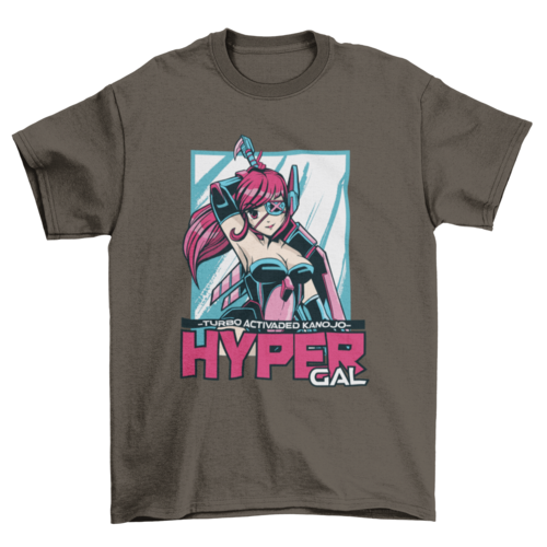 Hyper anime girl t-shirt design