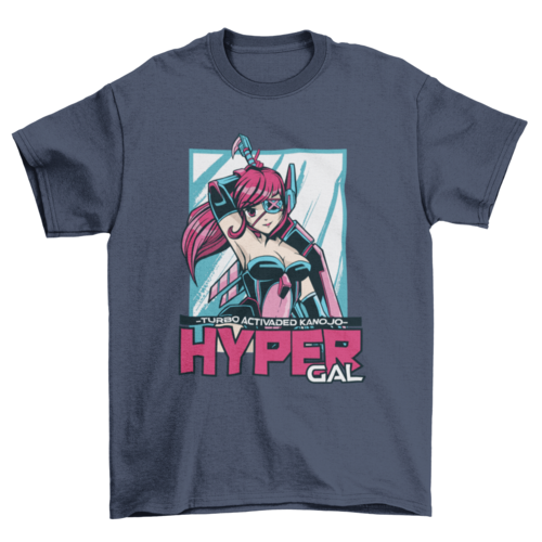 Hyper anime girl t-shirt design