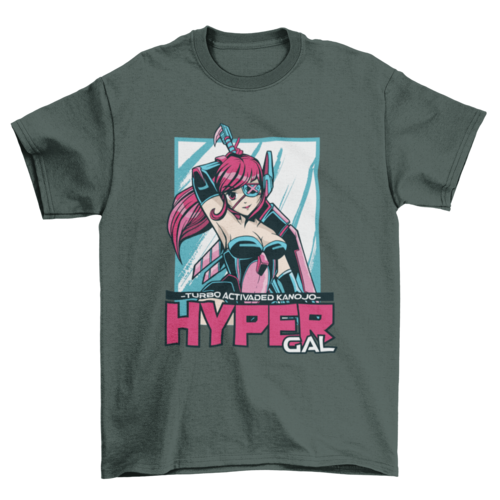 Hyper anime girl t-shirt design