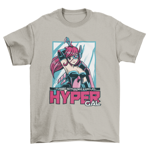 Hyper anime girl t-shirt design