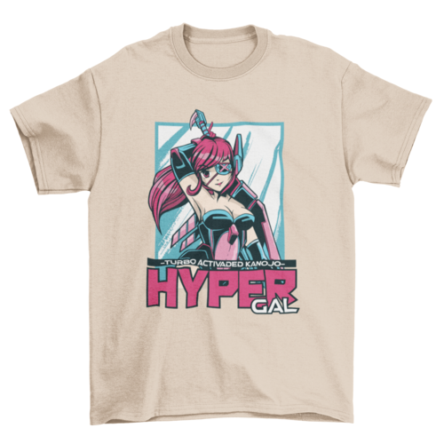 Hyper anime girl t-shirt design