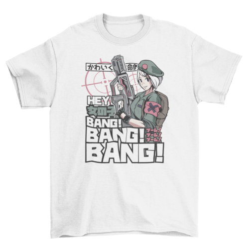 Anime military girl t-shirt