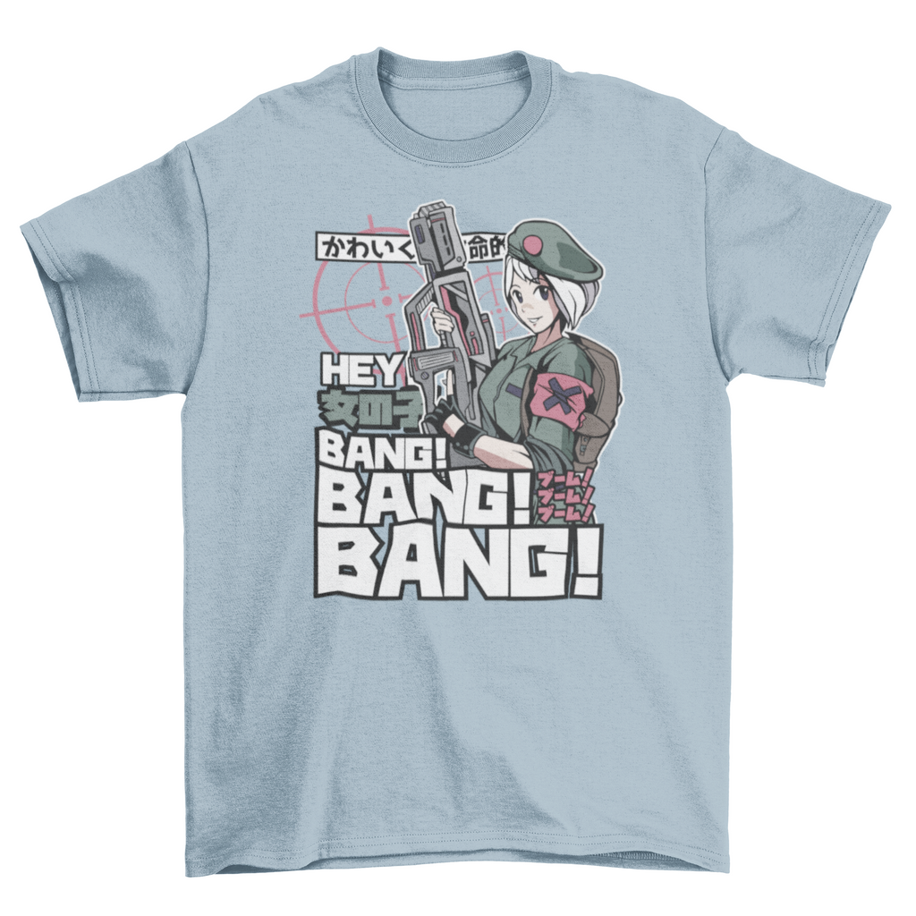 Anime military girl t-shirt