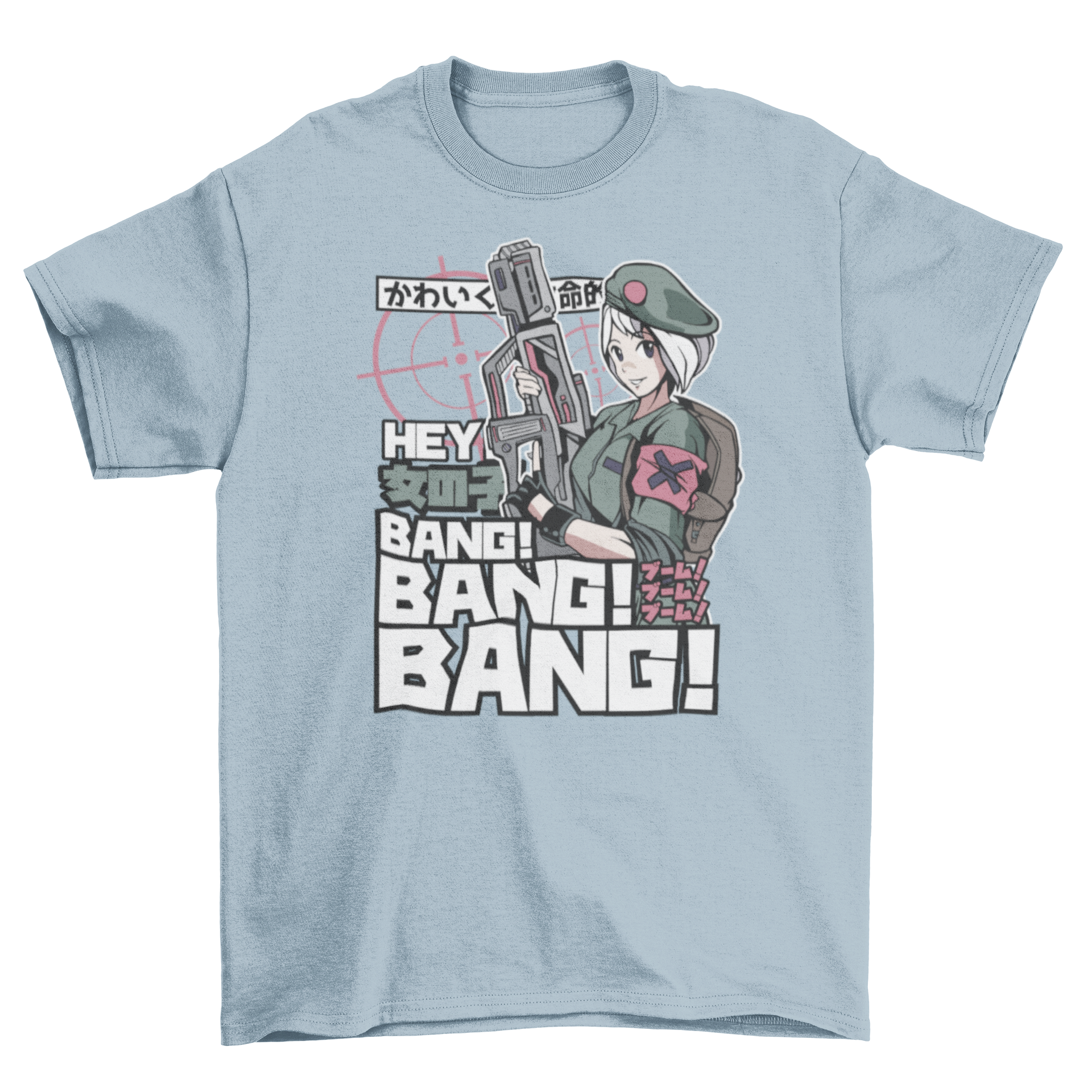 Anime military girl t-shirt
