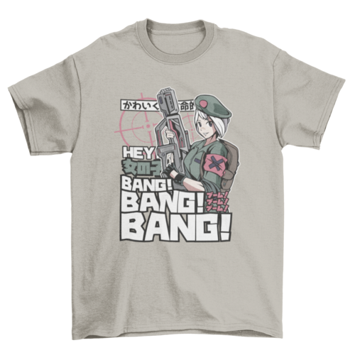 Anime military girl t-shirt