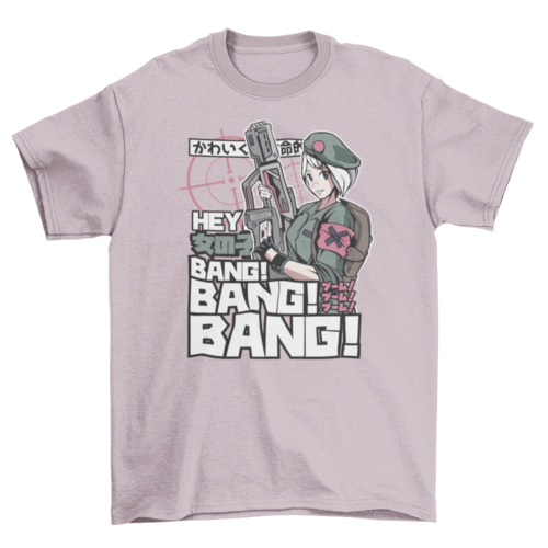 Anime military girl t-shirt