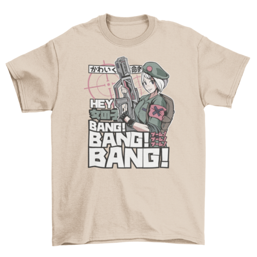 Anime military girl t-shirt