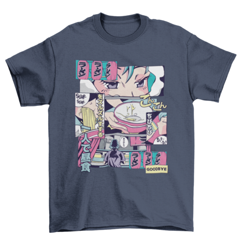 Ramen shop anime t-shirt design