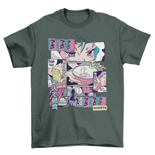 Ramen shop anime t-shirt design