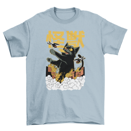 Kaiju anime cat monster t-shirt