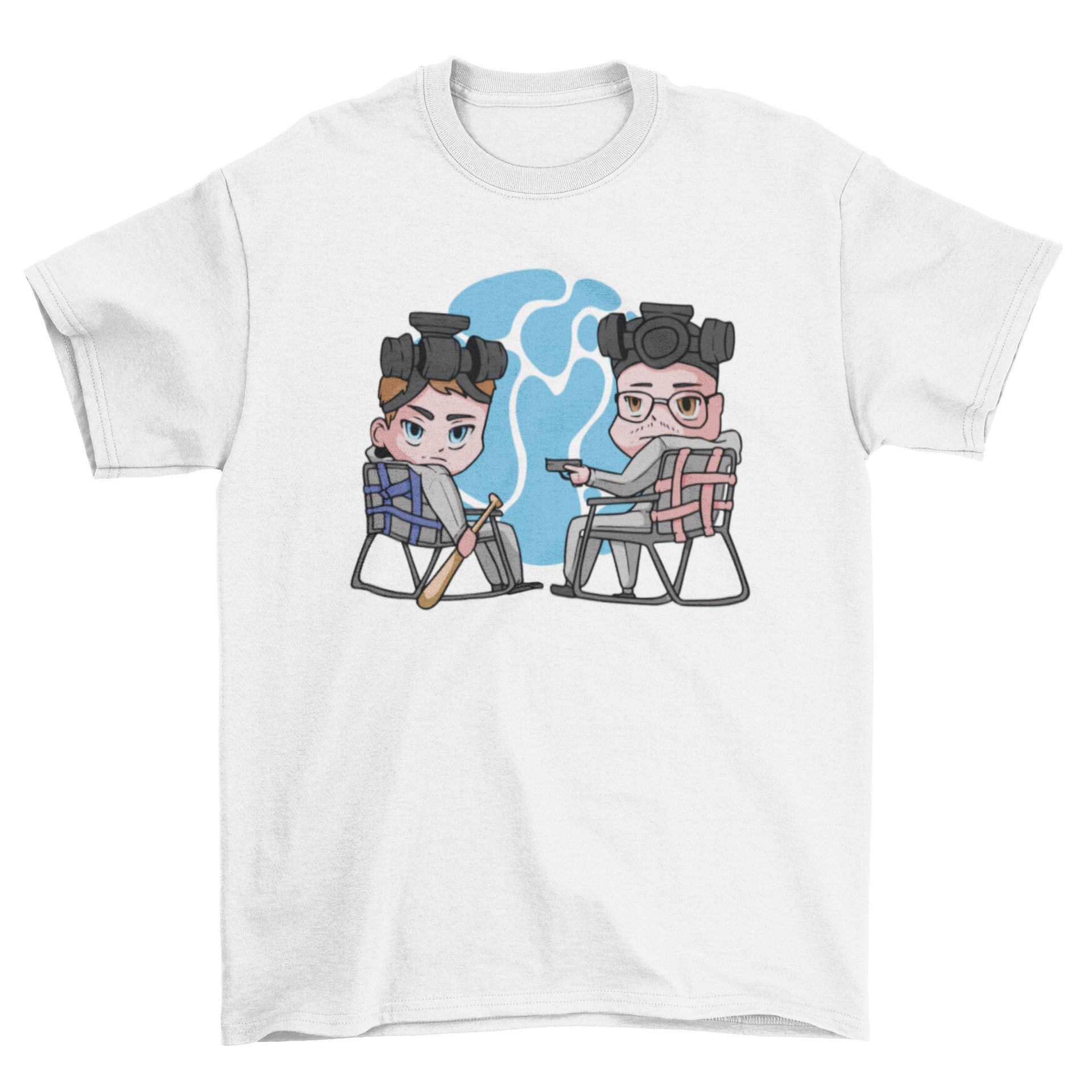 Chibi anime with weapons t-shirt