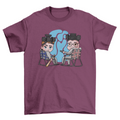 Chibi anime with weapons t-shirt