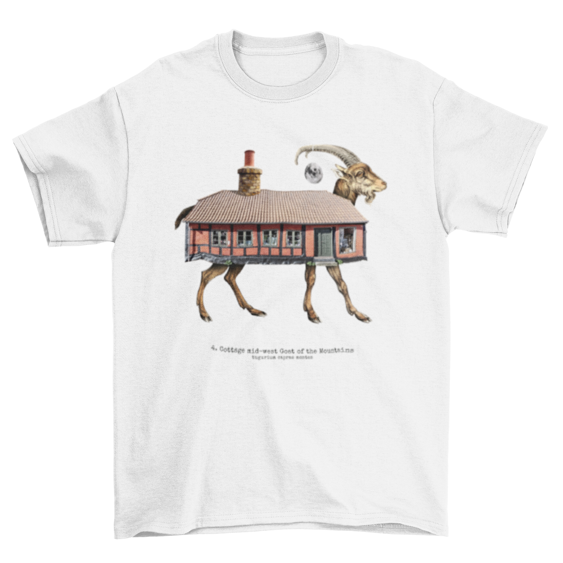 Amazing Fashion Farm house Design Shape building Goat animal t-shirt