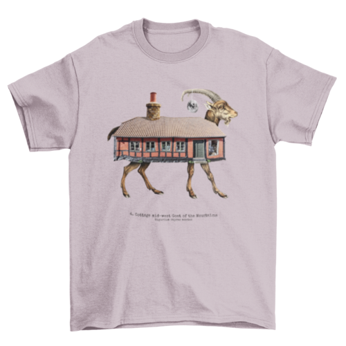 Amazing Fashion Farm house Design Shape building Goat animal t-shirt
