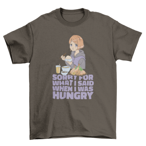 Hungry quote anime girl t-shirt
