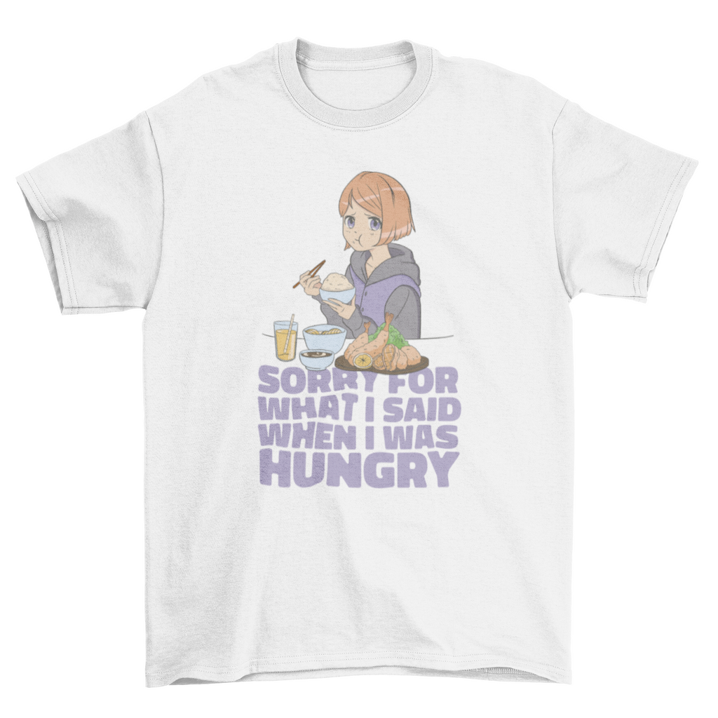 Hungry quote anime girl t-shirt