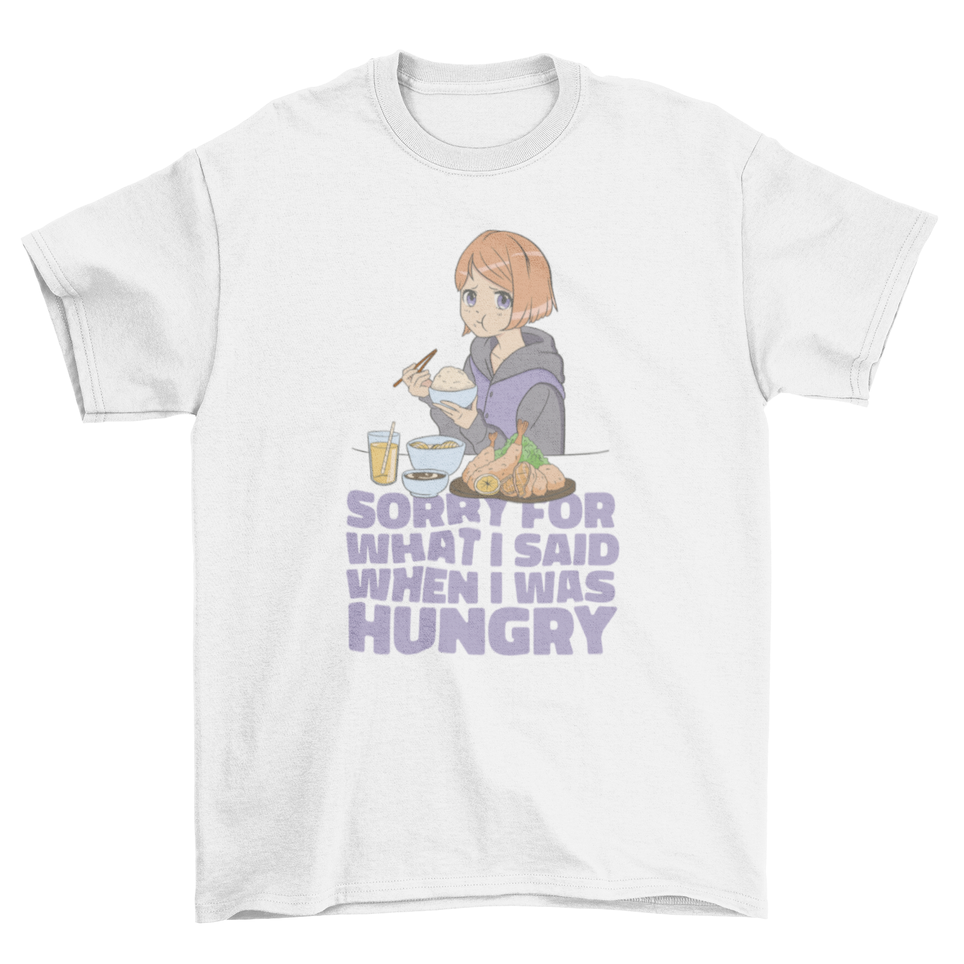 Hungry quote anime girl t-shirt