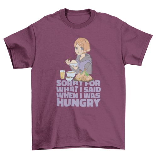 Hungry quote anime girl t-shirt