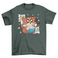 Anime fox eating ramen t-shirt design