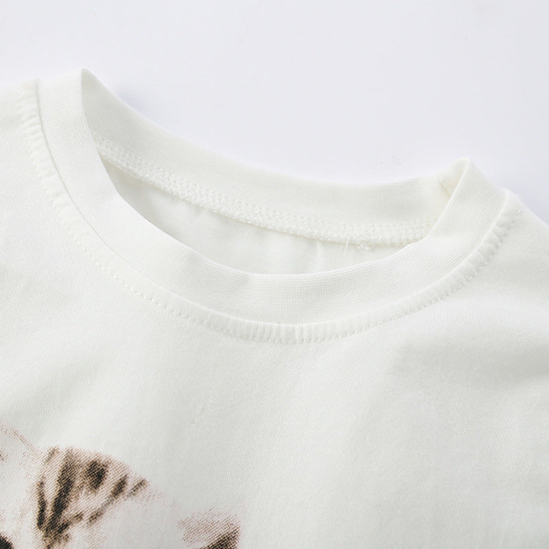 Autumn and Spring Arrival Animals Cartoon Pattern Long Sleeves