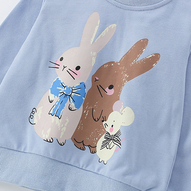 Autumn and Spring Arrival Animals Cartoon Pattern Long Sleeves